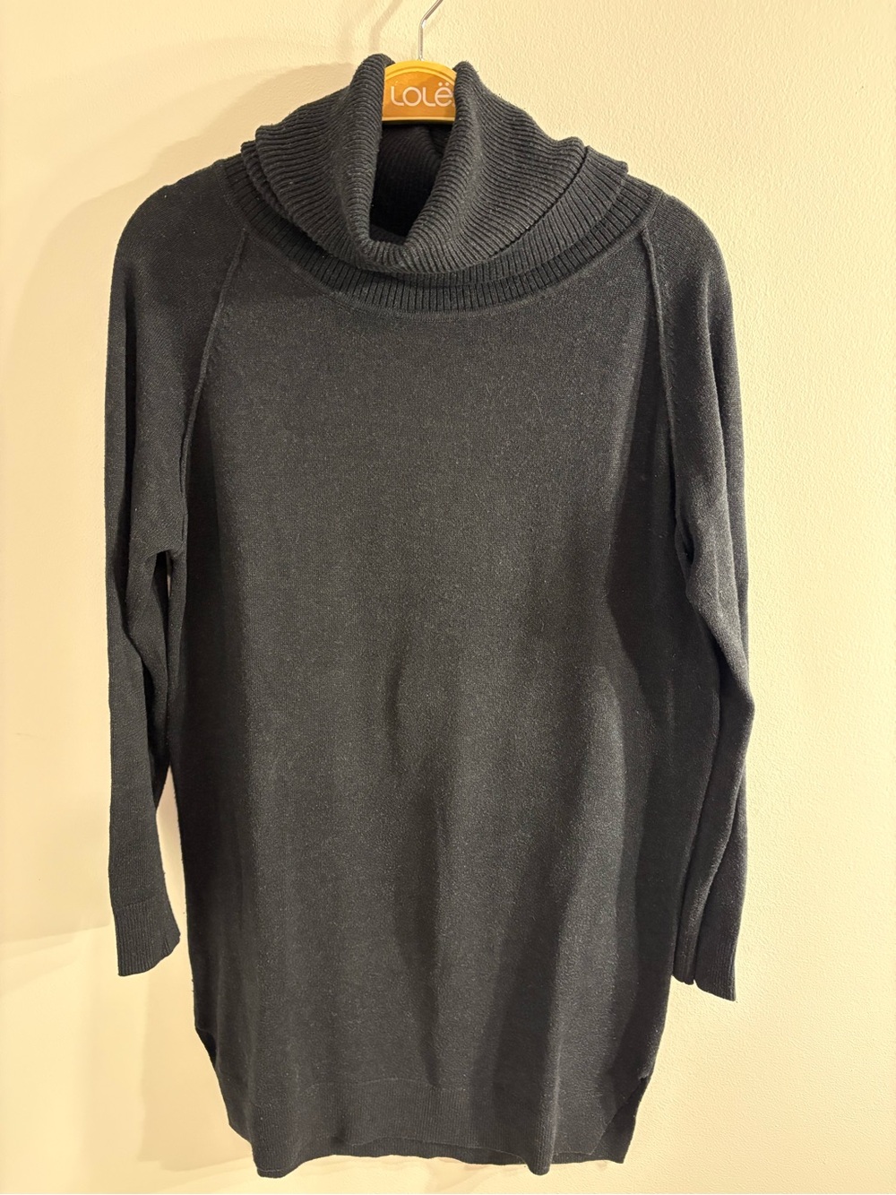Lole Black Turtleneck Sweater Mini Dress